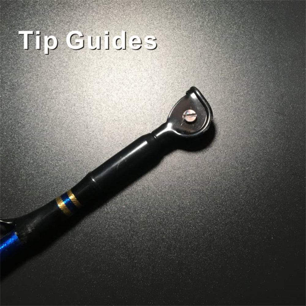 Close-up of the aluminum alloy bent butt design for the TOPLINE XMGS trolling fishing rod
