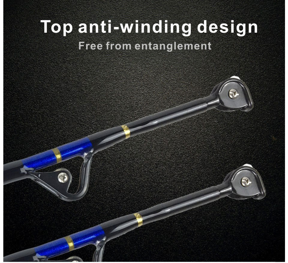 Topline Pro Series 5'6" FRP Trolling Rod – 30-50lb / 50-80lb / 80-130lb, Nylon Straight Butt, 5+1 Roller Guides