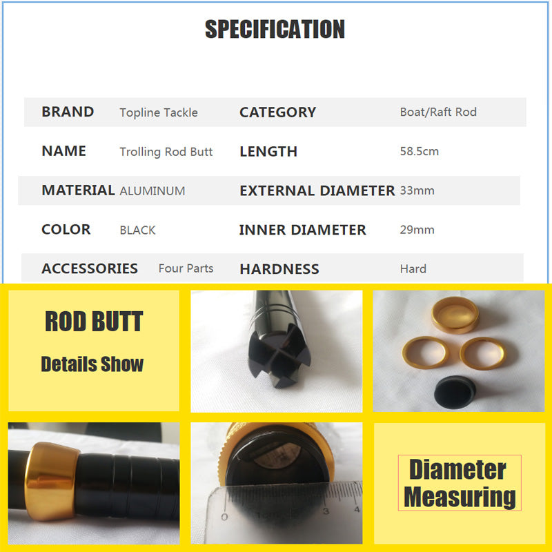 Macro image showing the sturdy threaded section of the rod butt for secure reel attachment and minimal slippage.