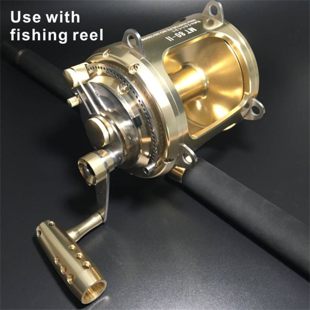 Angler using the TOPLINE XMGS trolling rod and reel combo to battle big game fish offshore