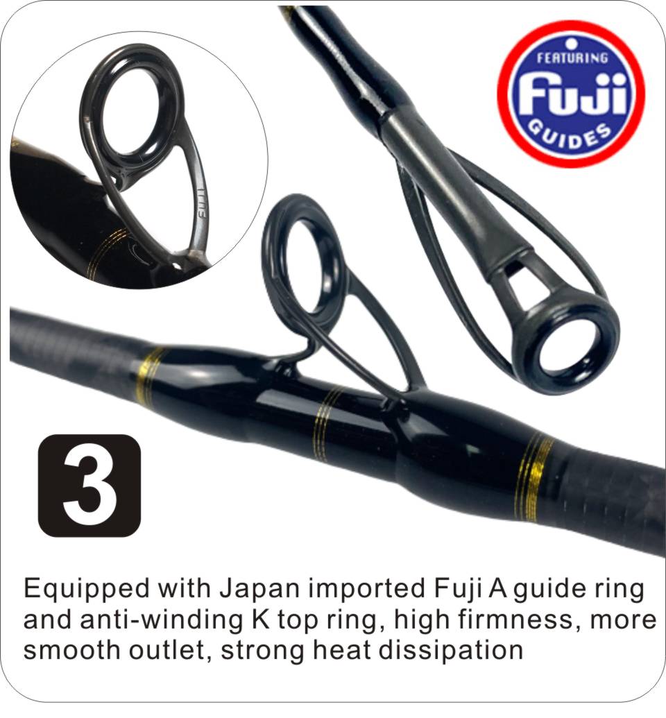 Zoom-in on rod specifications showing PE line rating clearly marked for easy reference