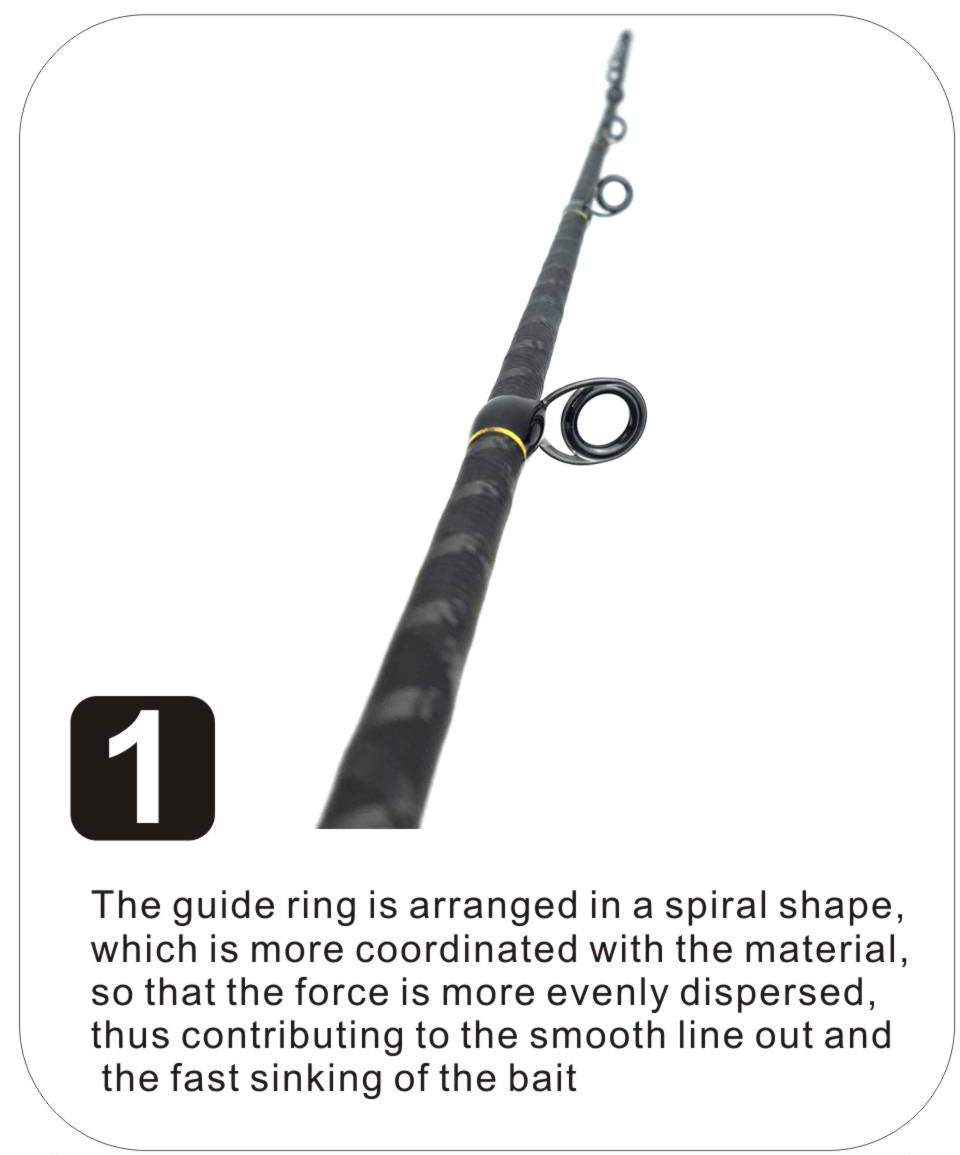 Close-up of the rod blank material showing solid carbon construction for strength and sensitivity