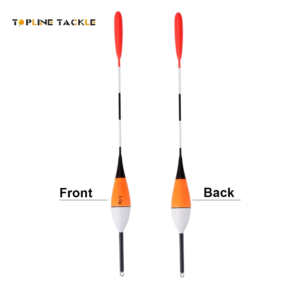 10-piece set of balsa wood rock fishing floats with slim tail design