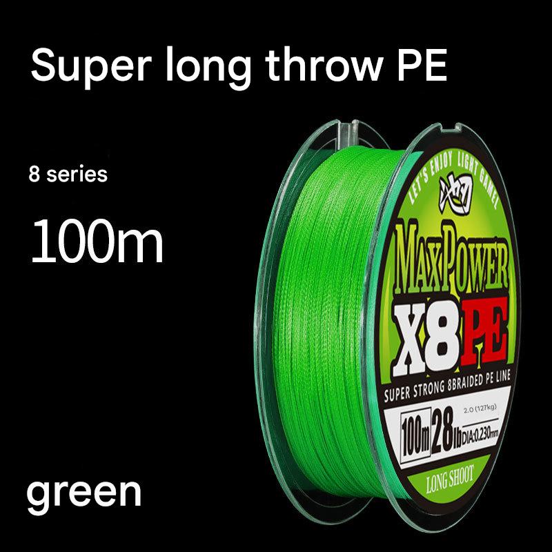 Topline Tackle braided fishing line in transparent green plastic box packaging