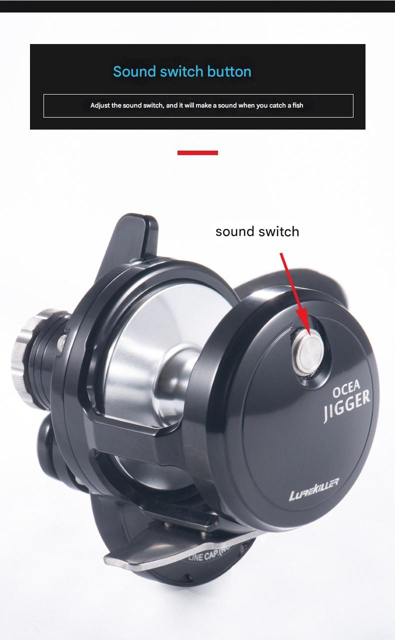 Left-hand model 1501HG with ergonomic handle for saltwater jigging