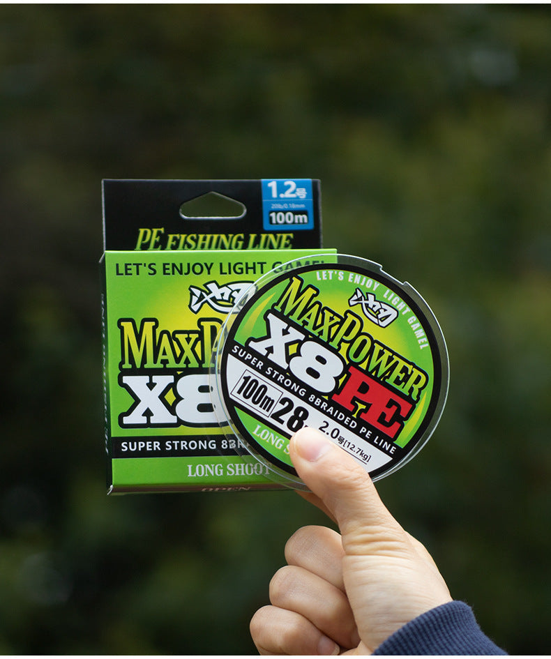 Topline Tackle fishing line full product display including multiple color options and packaging