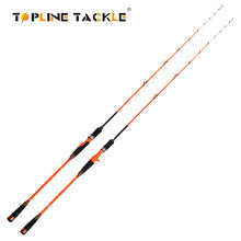Topline Tackle saltwater boat jigging rod in orange with soft action carbon fiber body