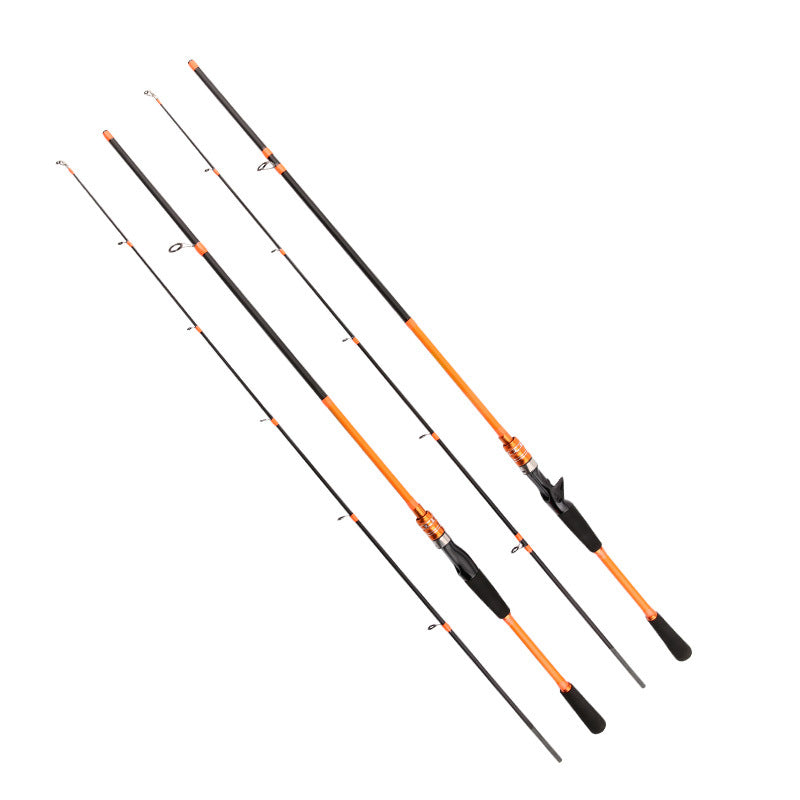Orange Topline boat jigging rod with straight grip for deep sea squid and octopus fishing