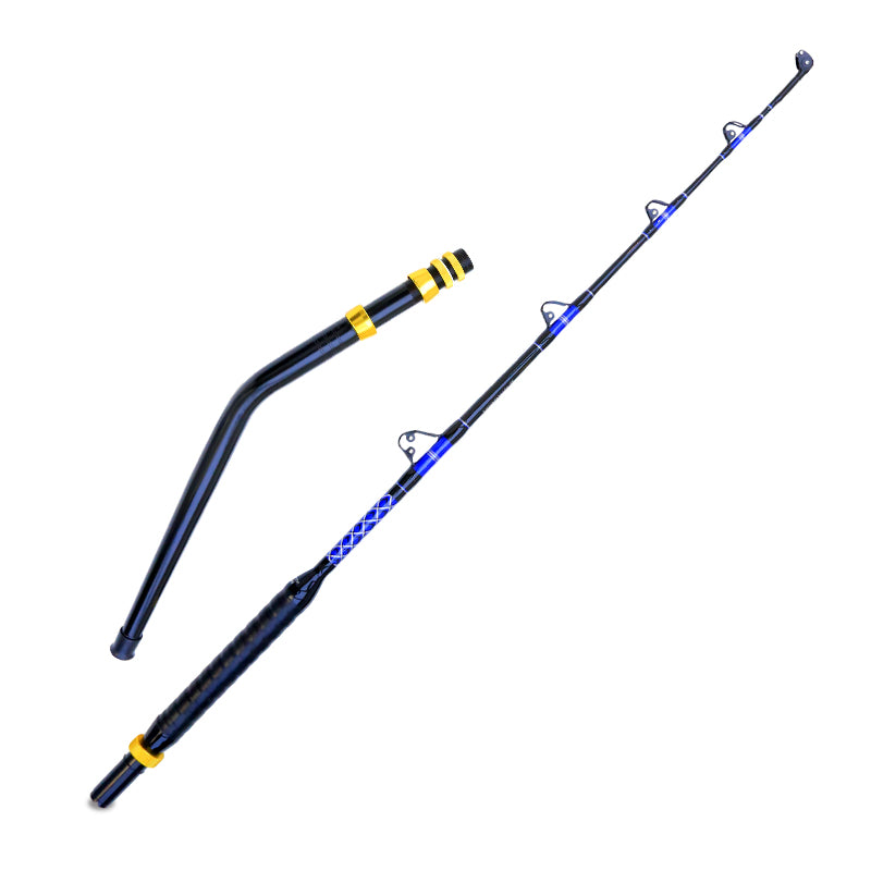 Topline XMGS 6' Trolling Fishing Rod full view with roller guides and aluminum butt