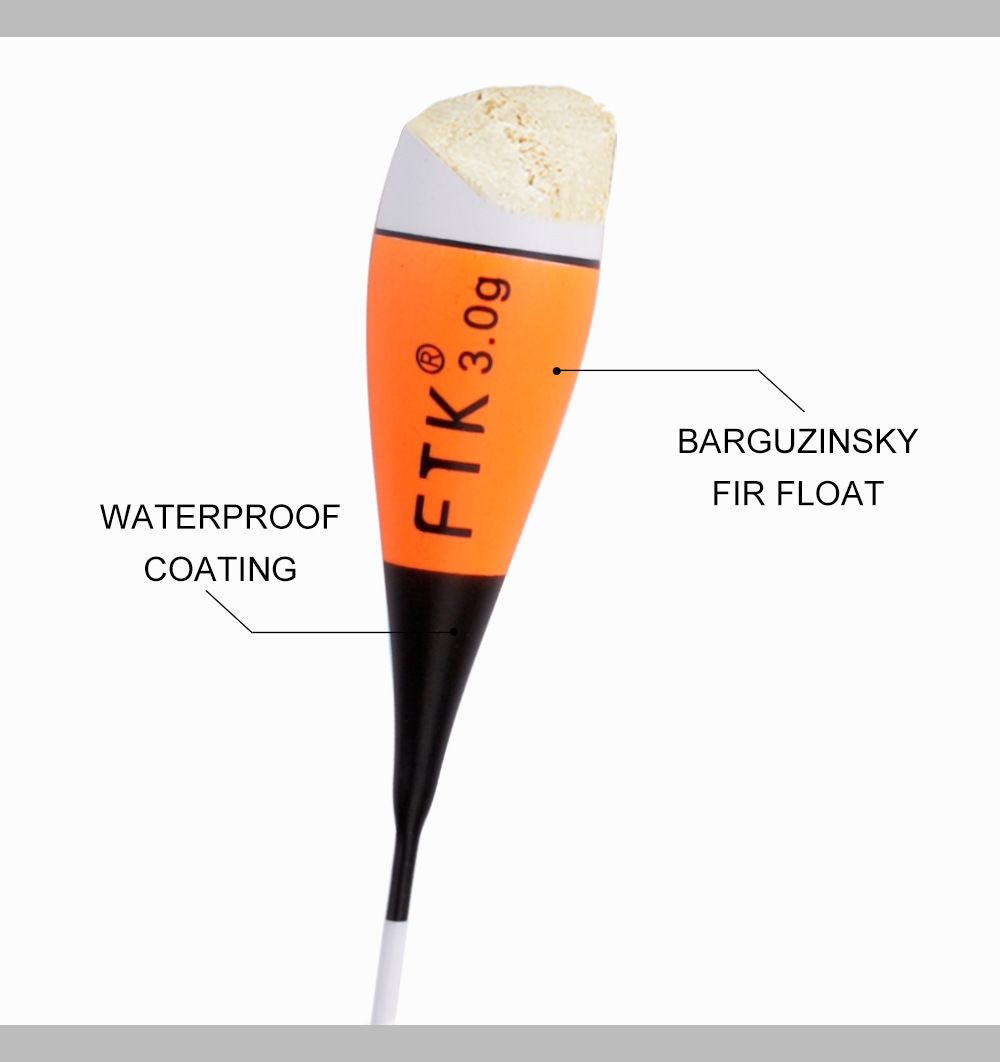Close-up view of vertical balsa fishing floats for precise bite detection