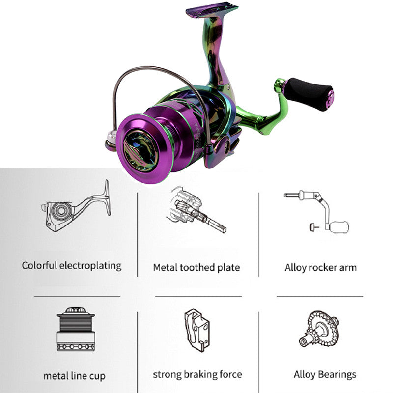 1000-7000 Size Saltwater Fishing Spinning Reel 5.2:1 14+1BB