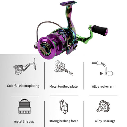 1000-7000 Size Saltwater Fishing Spinning Reel 5.2:1 14+1BB