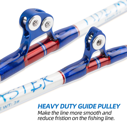 Topline Tackle 5'6" Big Game Trolling Rod-Heavy Duty Saltwater Boat Rod 4+1 Guide Fishing Pole For Deep Sea Fishing