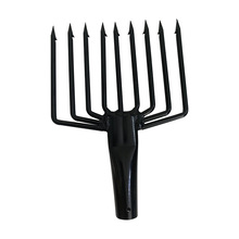 9-Prong Stainless Steel Barbed Fishing Spearhead – Heavy-Duty Spring Steel Black Fish Harpoon Tip