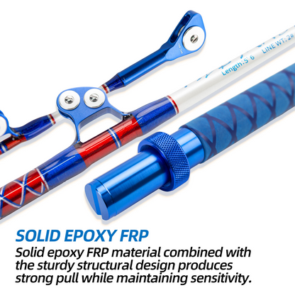 Topline Tackle 5'6" Big Game Trolling Rod-Heavy Duty Saltwater Boat Rod 4+1 Guide Fishing Pole For Deep Sea Fishing