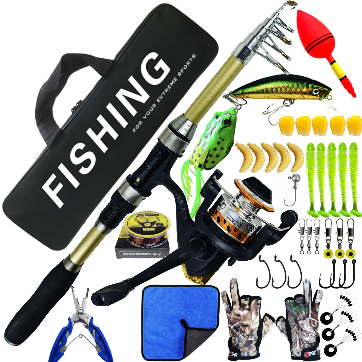 1.8m Lure Fishing Rod and Reel Combo for Saltwater and Freshwater Use

