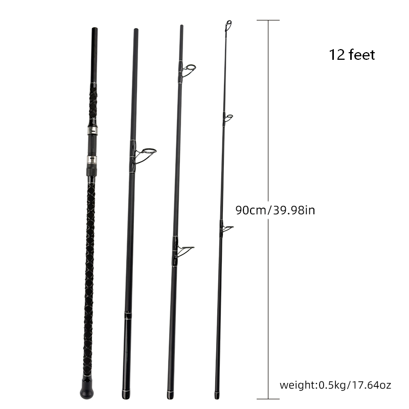 Topline Tackle 2.7m 3.6m Carbon Surf Fishing Rod Spinning Rod Travel Pole 20-40LBS Saltwater Surf Rod