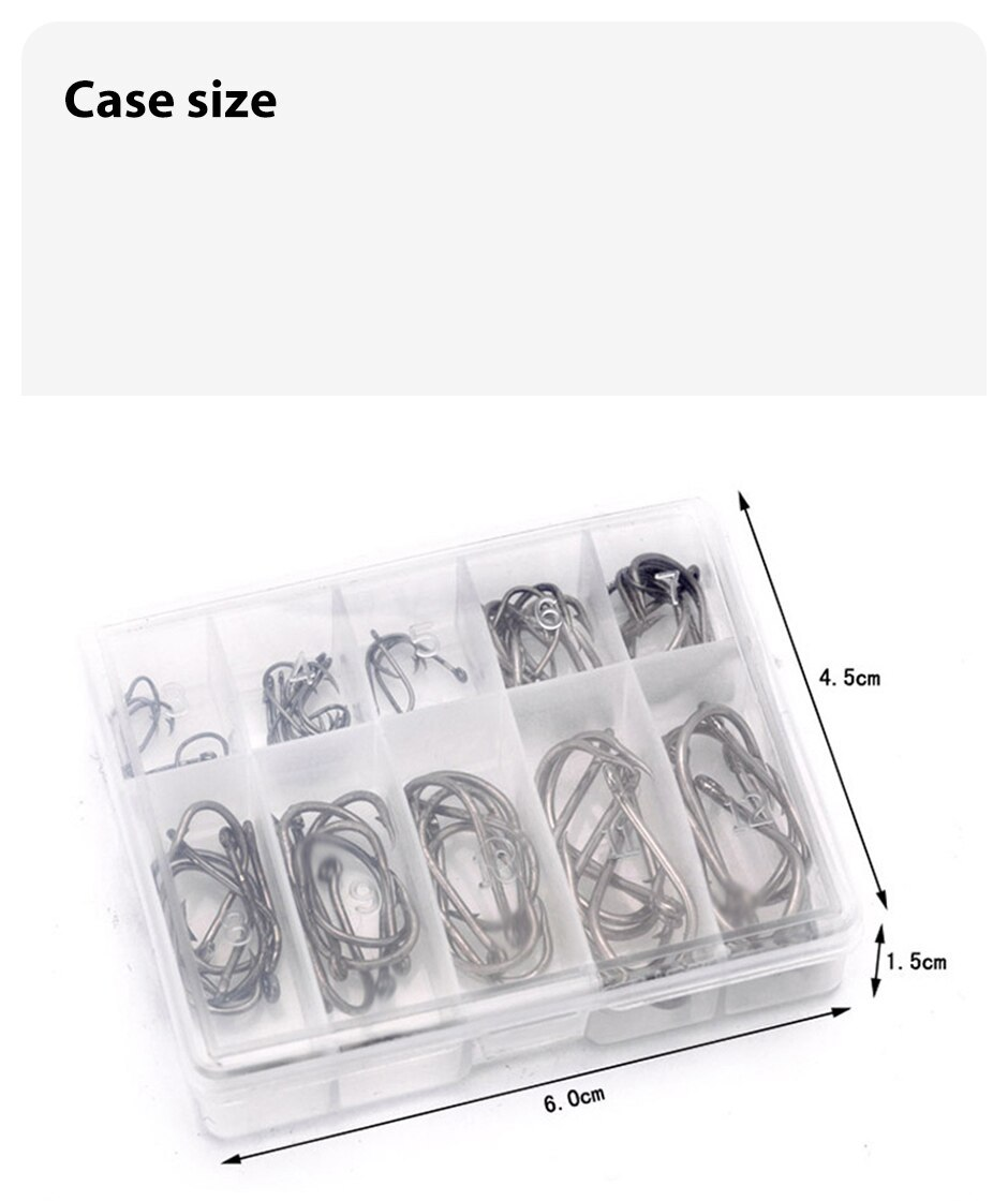 High Carbon Steel Jigging Hooks Set – Barbed Single Hooks (100pcs)