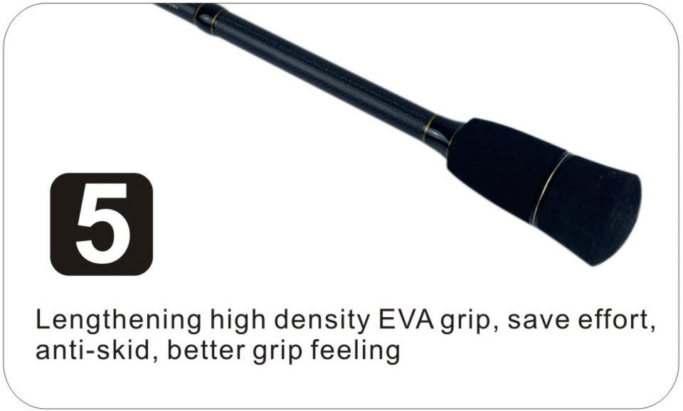Close-up of EVA foam grip for a secure, non-slip hold during long saltwater battles