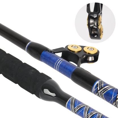 Topline 6'6"Trolling Fishing Rod 5+1 Roller Guide 130lbs