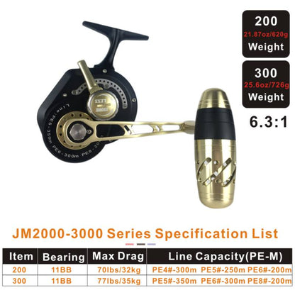 Topline JM Jigging Reel – 13+2 Bearings, 6.3:1 Gear Ratio, Left/Right Handle | Saltwater Heavy-Duty
