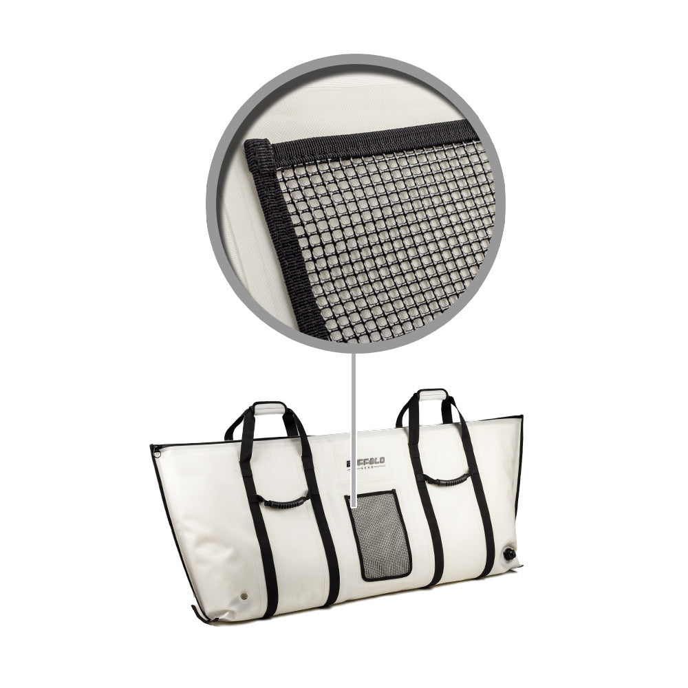 Top view of the Topline soft ice cooler with waterproof zipper and 500D PVC fabric.

