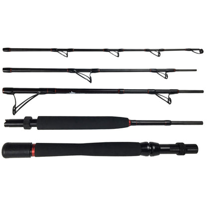 Assembled 50lb model of the Topline Tackle YG-TL travel trolling rod, ready for saltwater trolling use