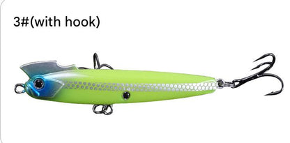 Vibrant yellow sinking minnow lure with lifelike eyes and metal hooks for freshwater and saltwater game fish