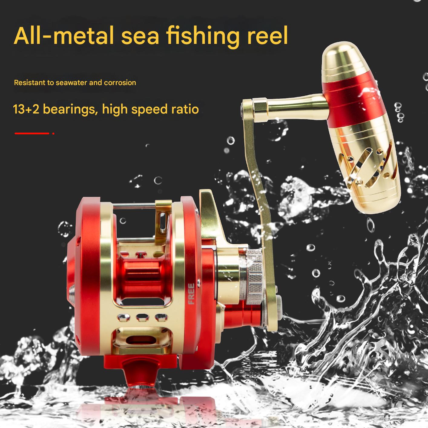 High Quality JM2000 JM3000 Jigging Reel – 13+2 Bearings, 6.3:1 Gear Ratio, Left/Right Handle,584G | Saltwater Fishing