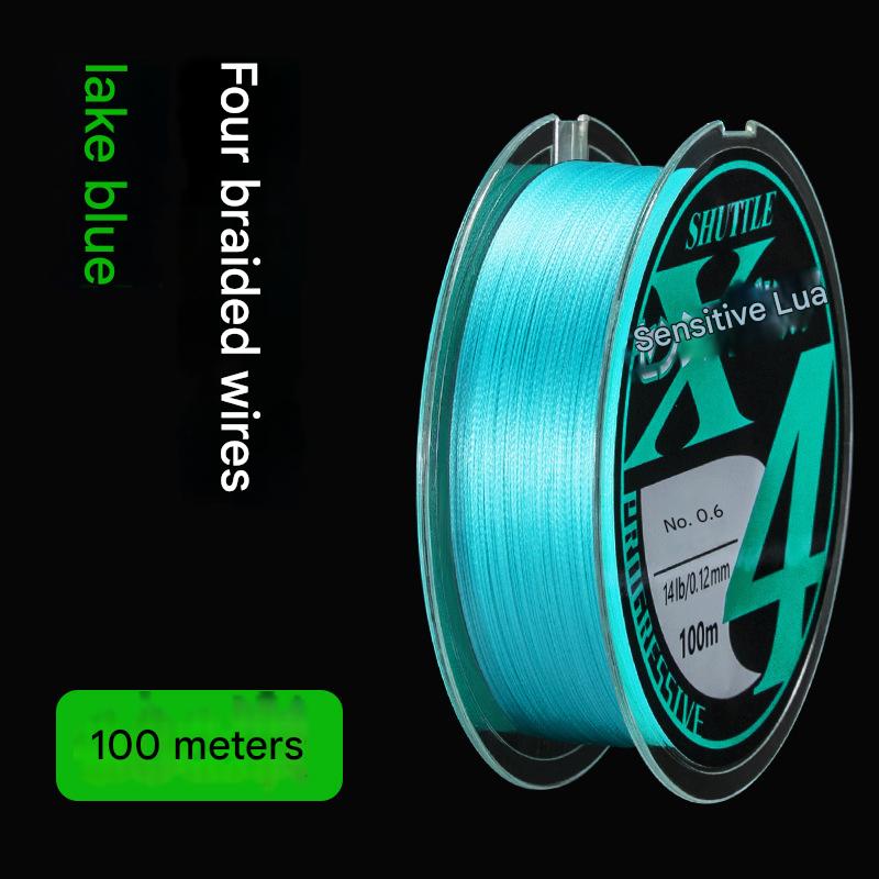 Topline Tackle braided fishing line in transparent blue plastic box packaging