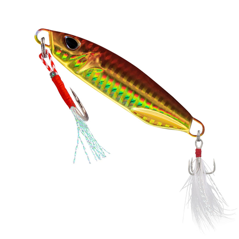 	Complete fish tackle set including hooks, sinkers, and artificial baits