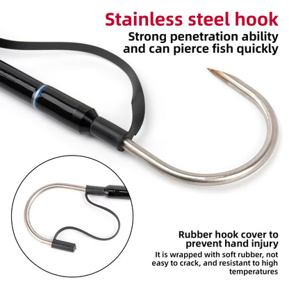 Topline Tackle Trolling Fishing Gaff Hook| Fiberglass Pole Stainless Steel Hook 180cm 3 Setions Big Game Fishing Gaff