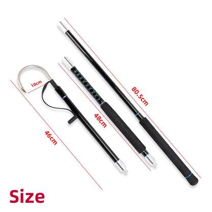 Topline Tackle Trolling Fishing Gaff Hook| Fiberglass Pole Stainless Steel Hook 180cm 3 Setions Big Game Fishing Gaff