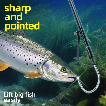 Topline Tackle Trolling Fishing Gaff Hook| Fiberglass Pole Stainless Steel Hook 180cm 3 Setions Big Game Fishing Gaff