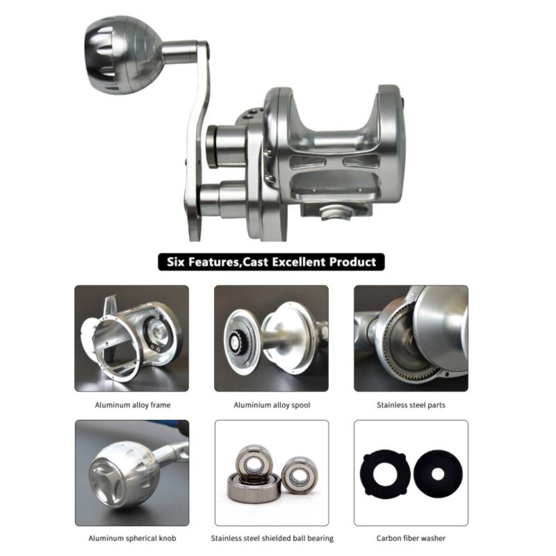 Complete offshore jigging reel setup