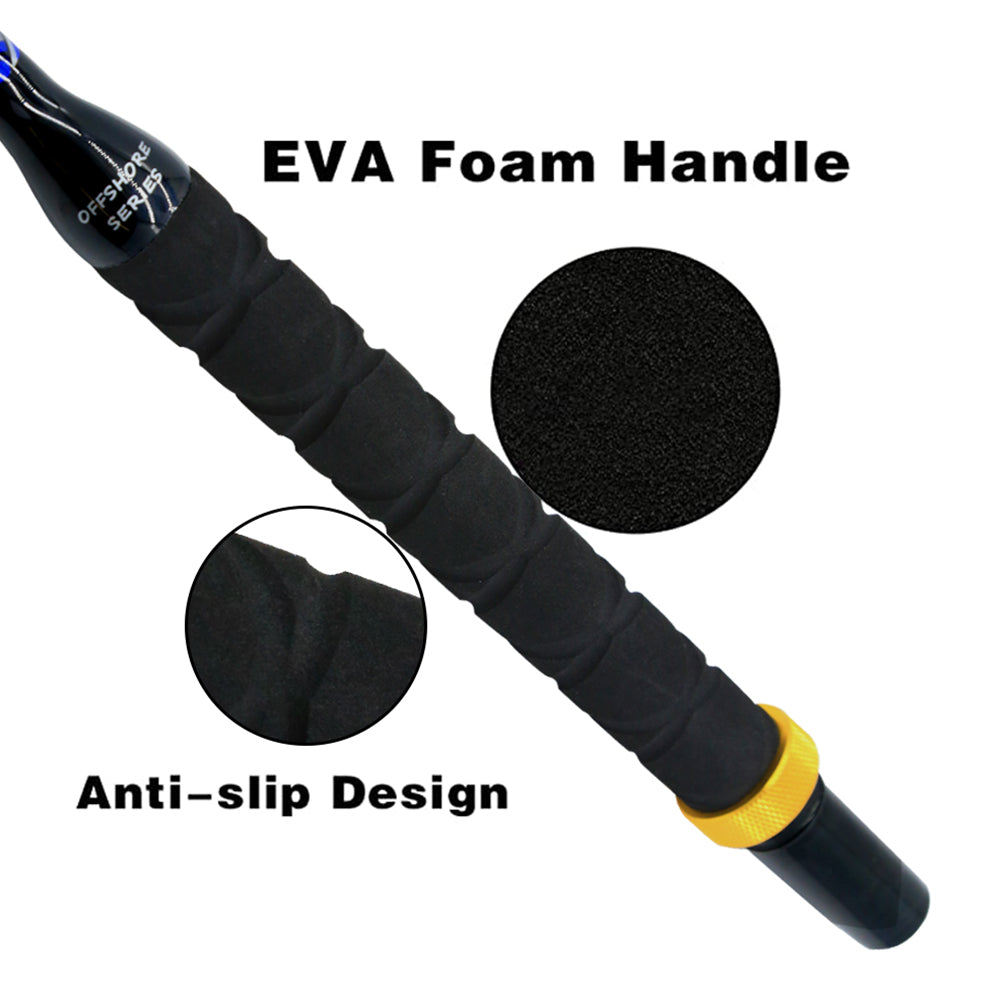 High-strength aluminum alloy bent butt handle designed for secure rod holder fit and leverage.