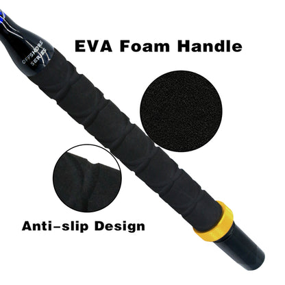 High-strength aluminum alloy bent butt handle designed for secure rod holder fit and leverage.