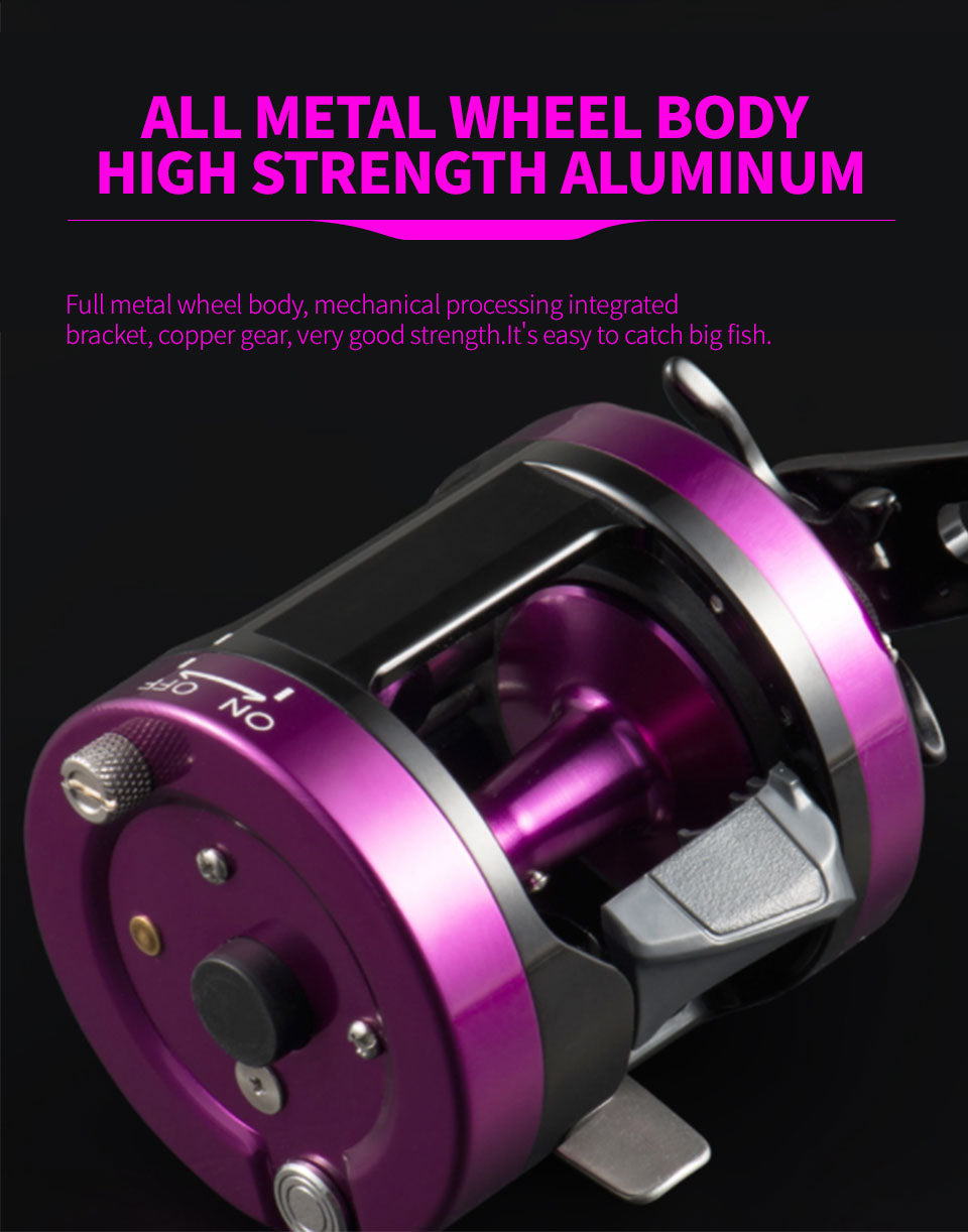  Close-up of machined aluminum spool on Topline YH001 reel for strong and lightweight line control