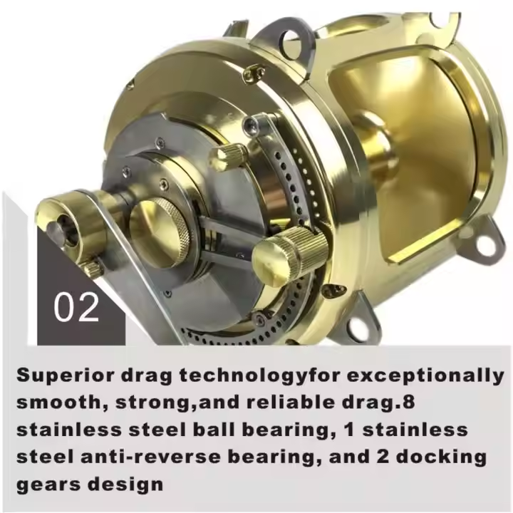 Topline MT80 80W Trolling Reel – 4.7:1 Two-Speed Heavy Duty Saltwater – Topline Fishing Tackle